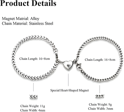 Magnetic Heart Couple's Bracelet Set