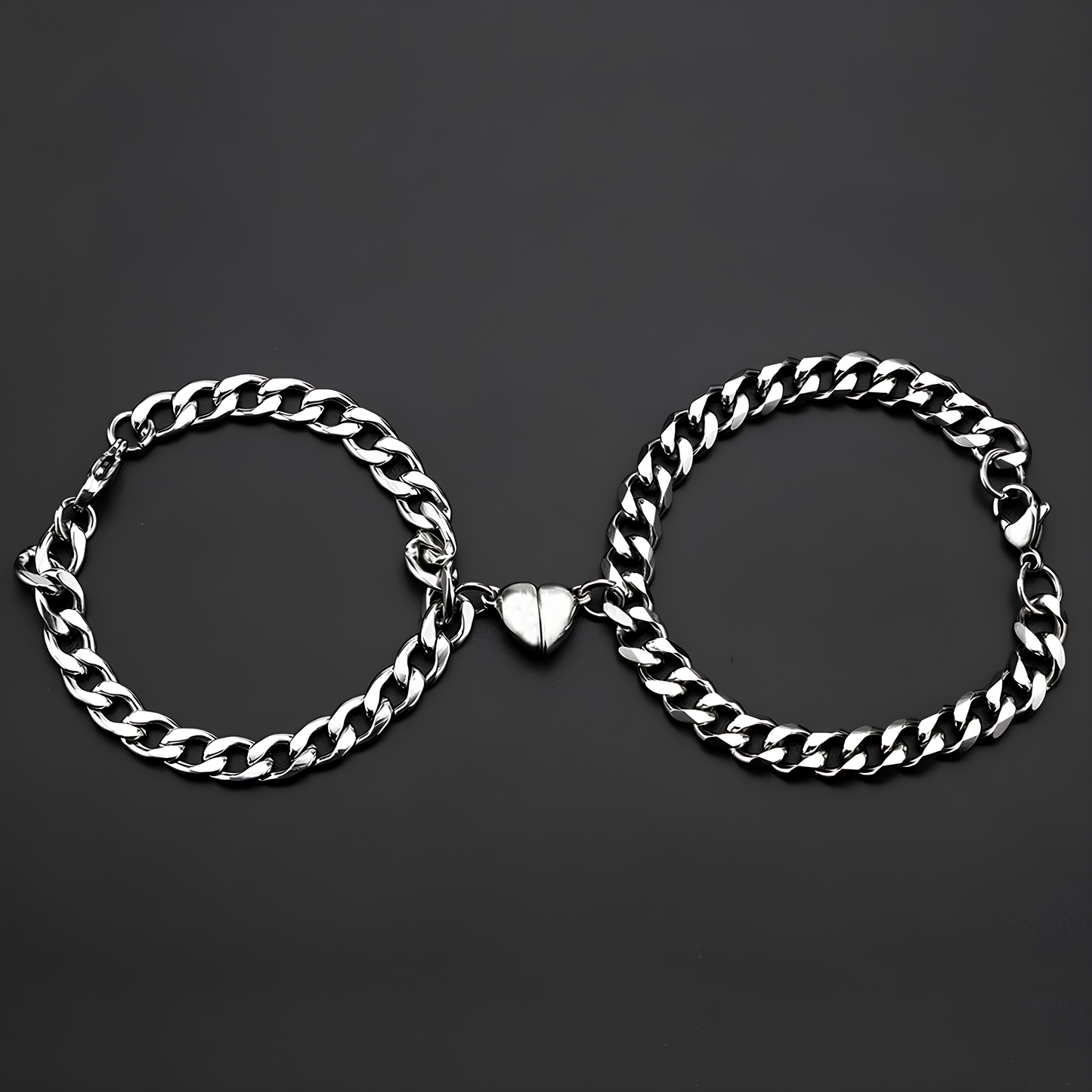 Magnetic Heart Couple's Bracelet Set